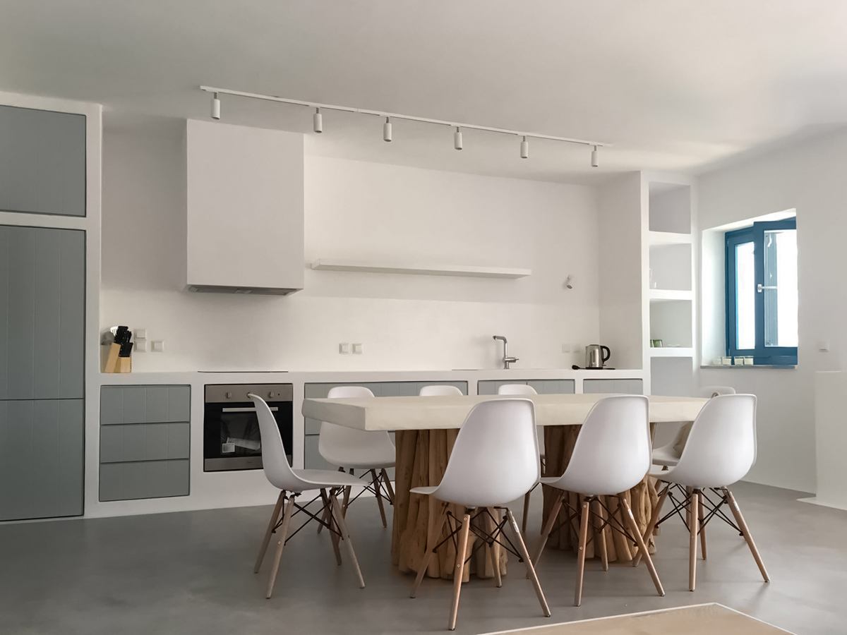 Bright Cycladic interior of a Paros vacation house
